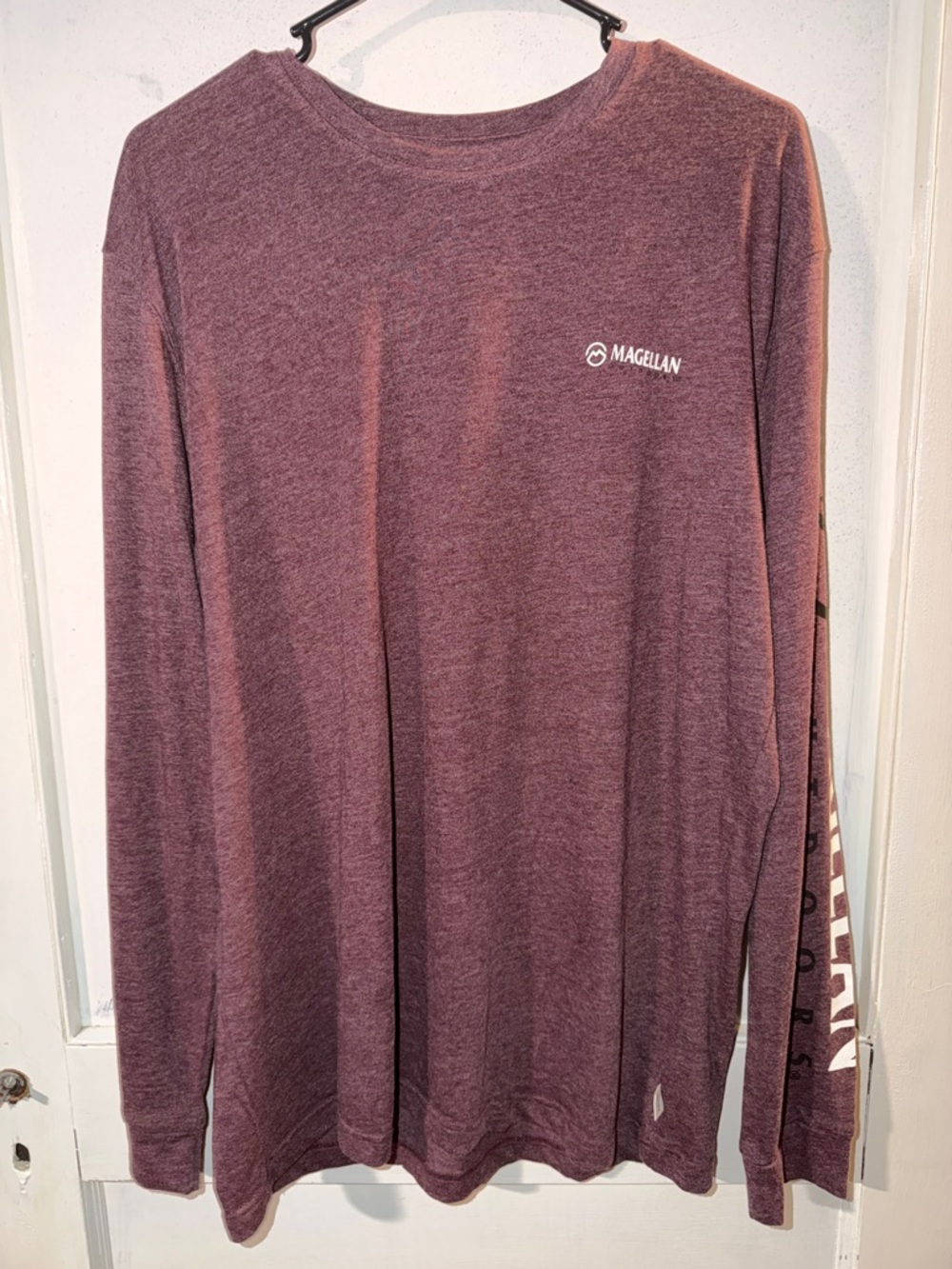 Magellan Outdoors Men's Long Sleeve Tee in Heather Maroon